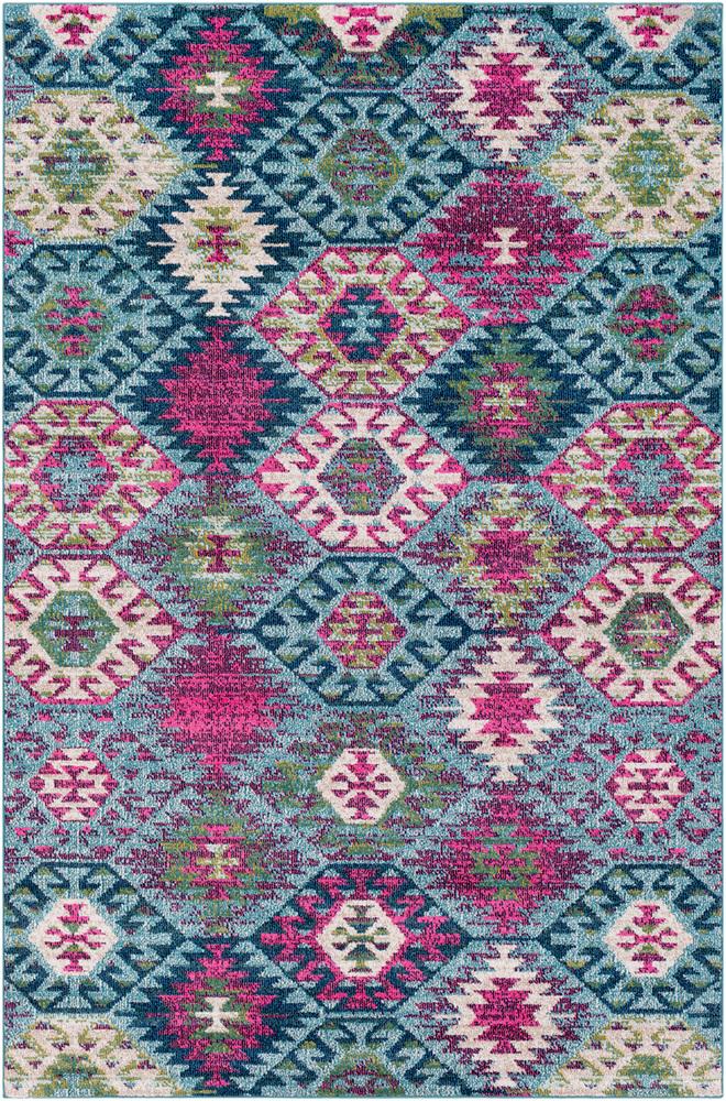 Anika rug in Teal and Aqua