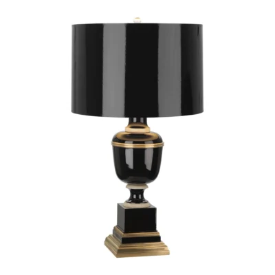 Annika Accent Lamp in Black Lacquered Paint w Natural Brass design by Robert Abbey