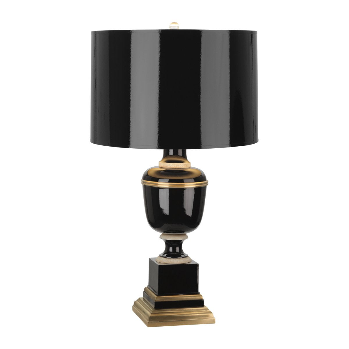 Annika Accent Lamp in Black Lacquered Paint w Natural Brass design by Robert Abbey