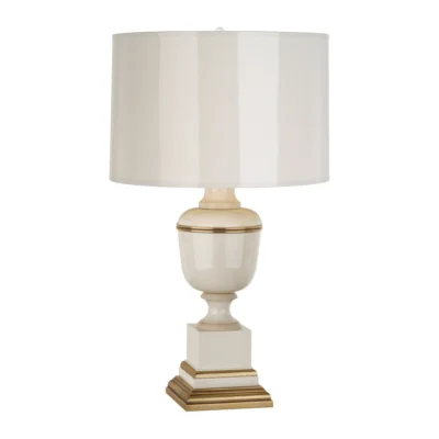 Annika Accent Lamp in Ivory Lacquered Paint w Natural Brass design by Robert Abbey