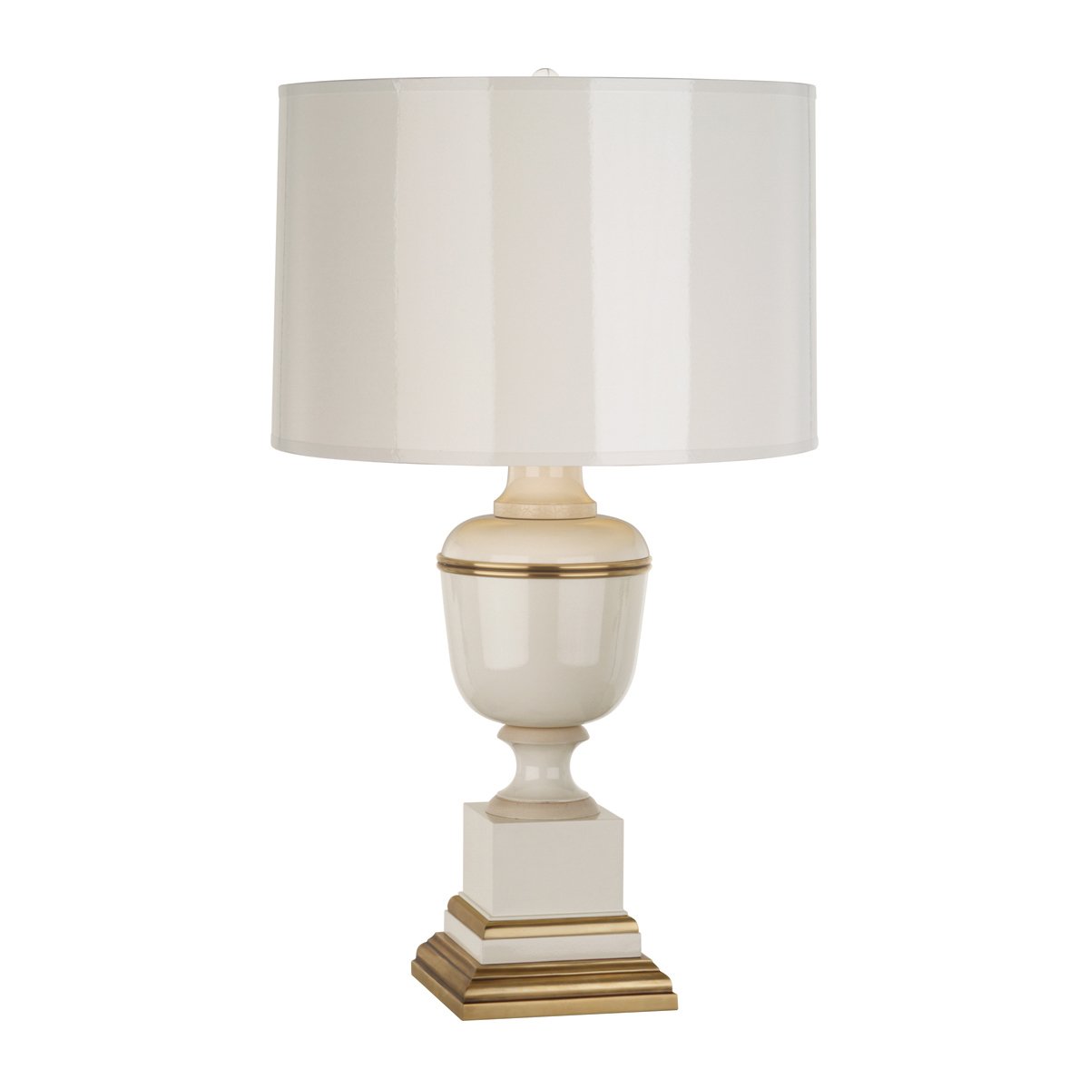 Annika Accent Lamp in Ivory Lacquered Paint w Natural Brass design by Robert Abbey