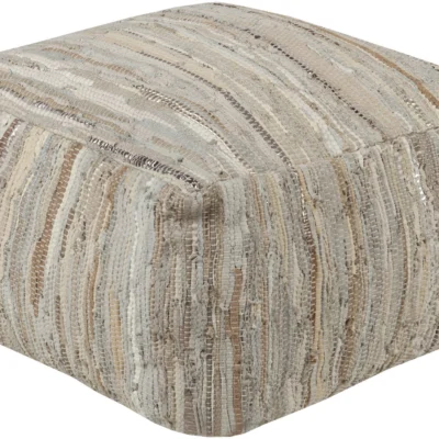 Anthracite Pouf in Cream