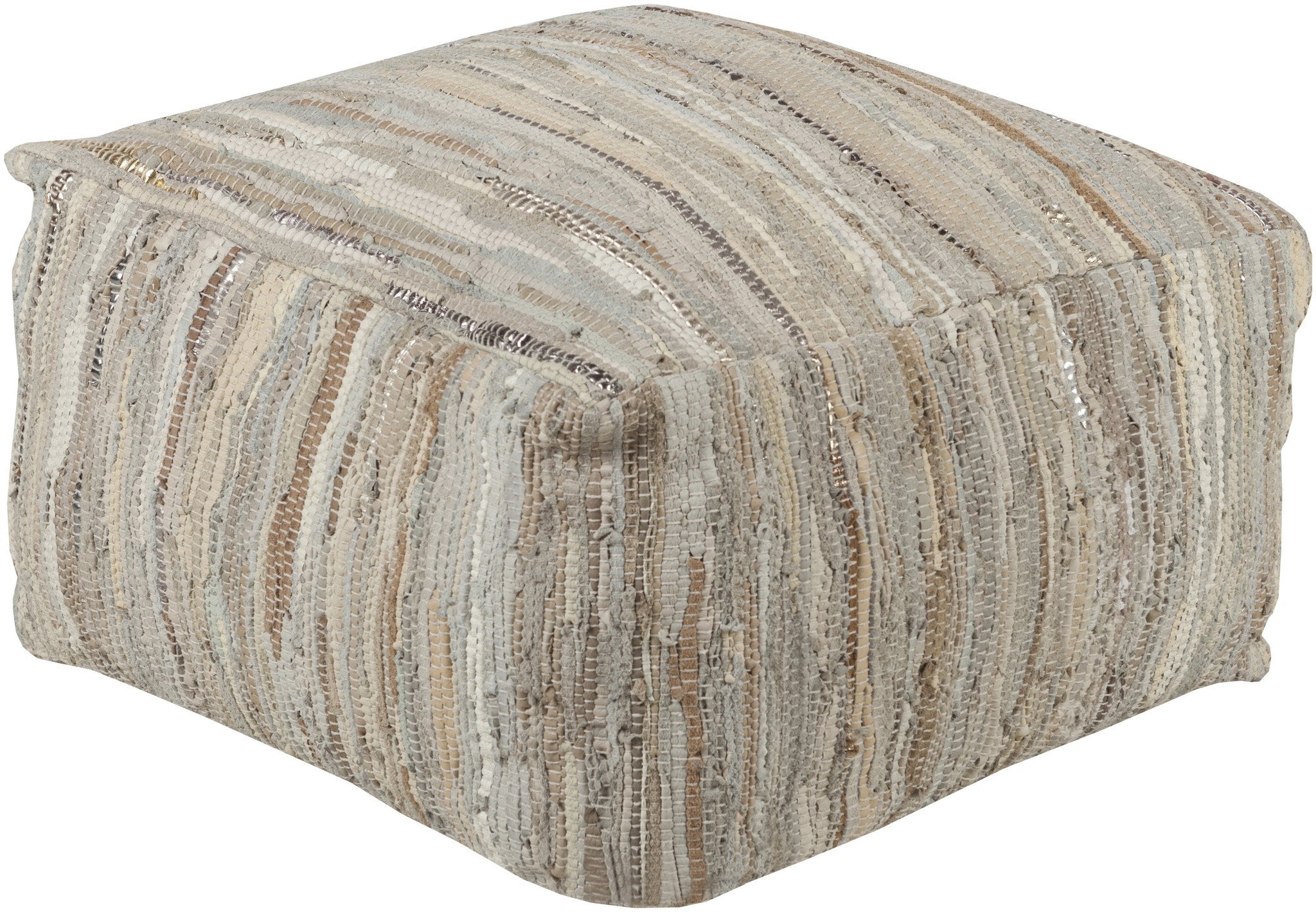 Anthracite Pouf in Cream