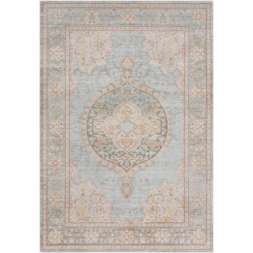 Antioch Rug in Sea Foam and White