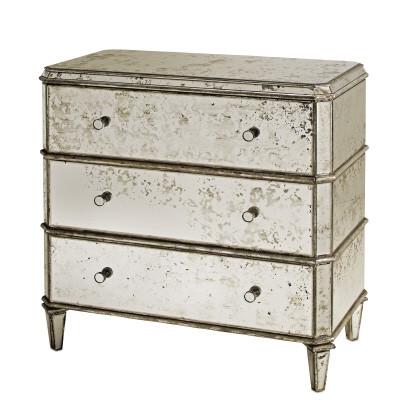 Antiqued Mirror Chest Of Drawers design by Currey and Company