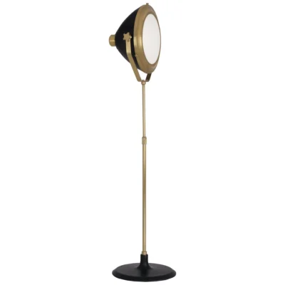 Apollo Floor Lamp in Antique Brass Finish w Matte Black Painted Accents design by Robert Abbey