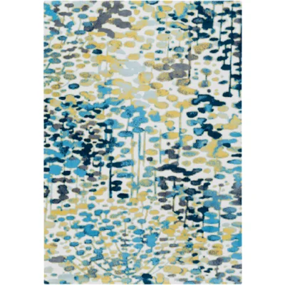 Apricity Rug in Sky Blue and Saffron