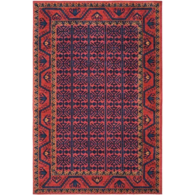 Arabia Rug in Navy and Burnt Orange