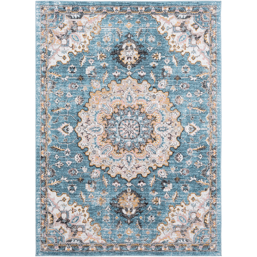 Azul Rug in Aqua and Beige