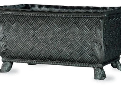 Basket Weave Trough in Faux Lead Finish design by Capital Garden Products