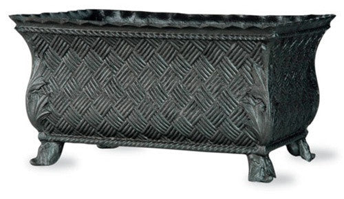 Basket Weave Trough in Faux Lead Finish design by Capital Garden Products