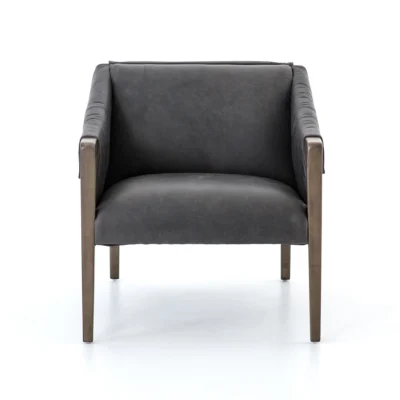 Bauer Leather Chair in Chaps Ebony