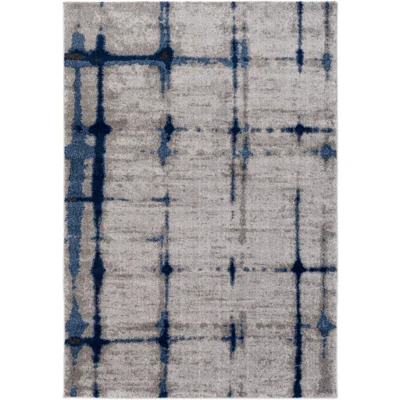 Baylee Rug in Silver Gray and Sky Blue