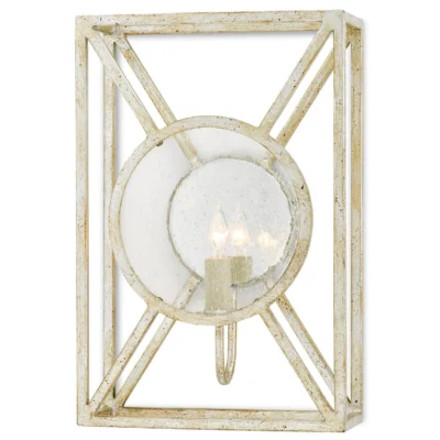 Beckmore Wall Sconce in Silver Granello design by Currey and Company