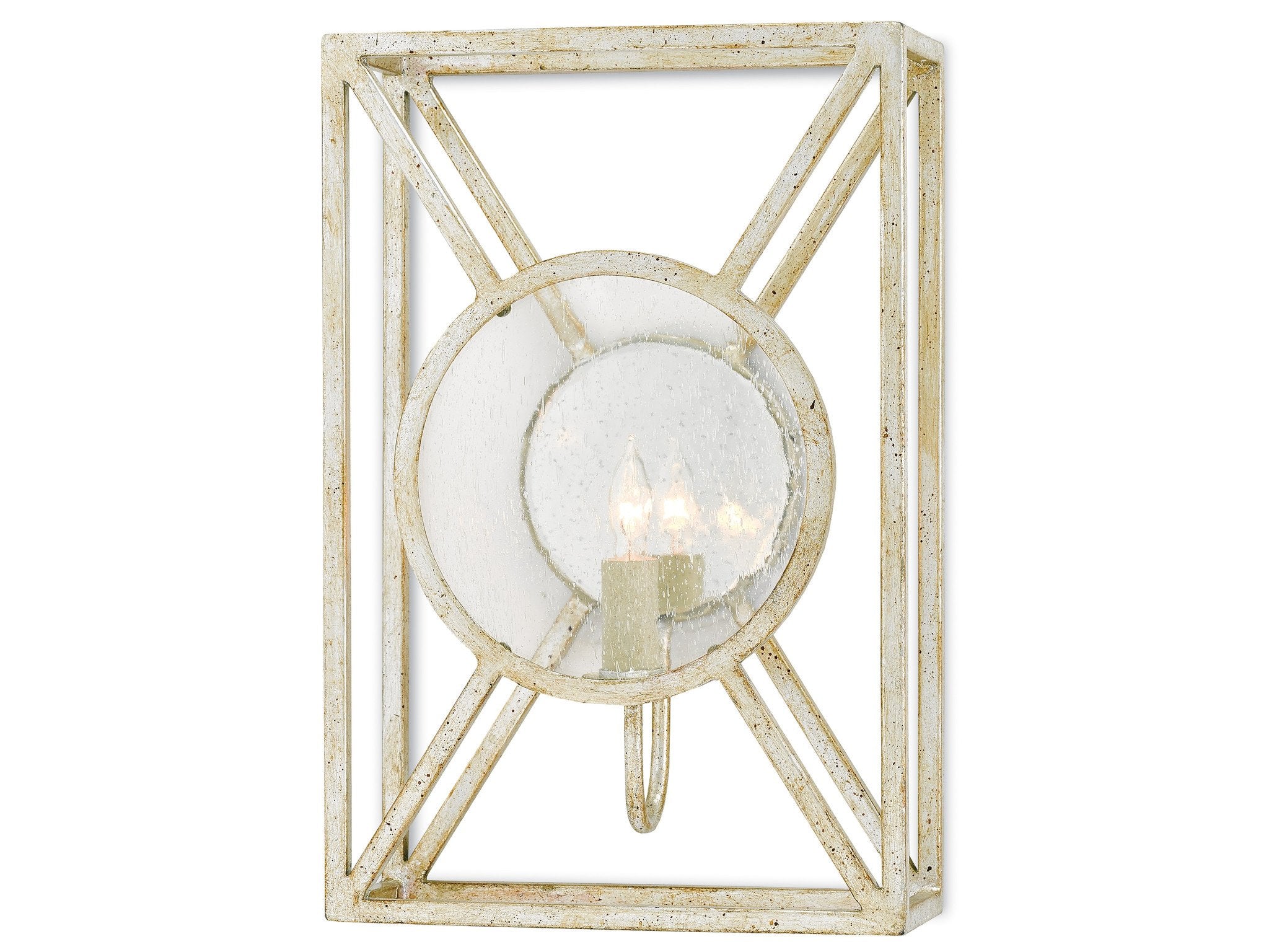 Beckmore Wall Sconce in Silver Granello design by Currey and Company