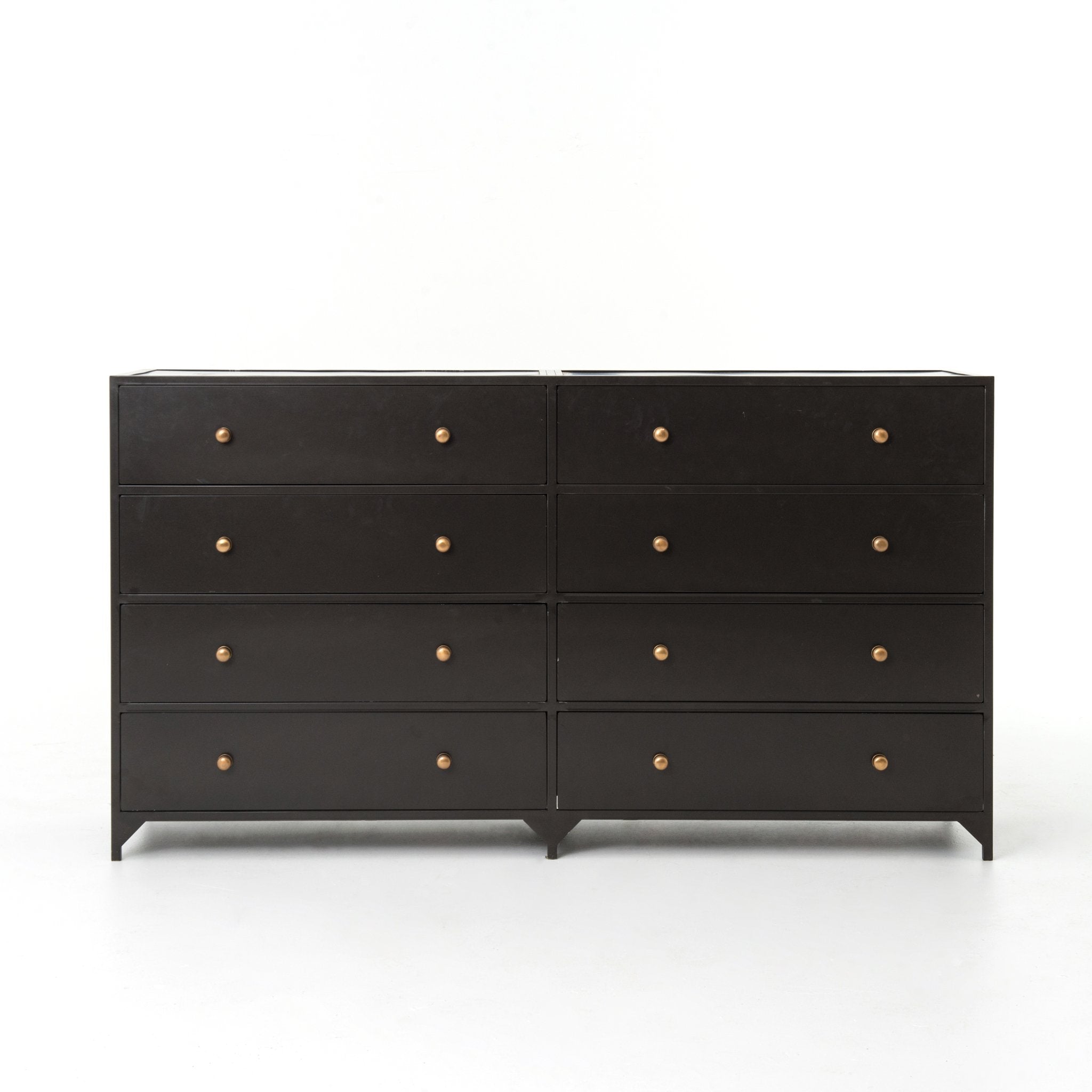 Belmont 8 Drawer Metal Dresser in Dark Metal