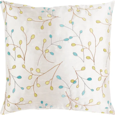 Blossom II Woven Pillow in White