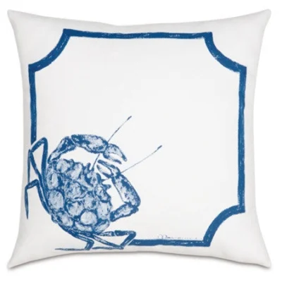 Blue Crab Hand Painted Designer Pillow design by Studio 773