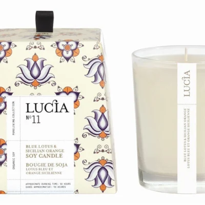 Blue Lotus and Sicilian Orange Candle design by Lucia