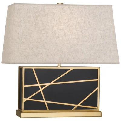 Bond Wide Table Lamp in Various Finishes and Shades design by Michael Berman