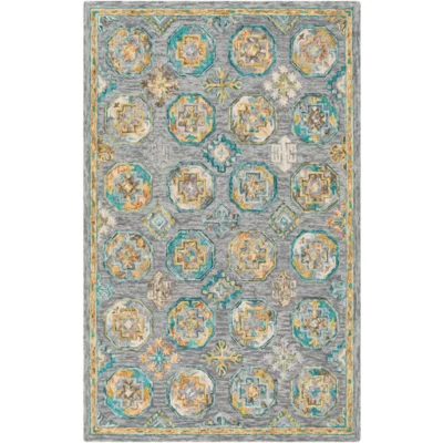 Bonifate Rug in Teal and Charcoal