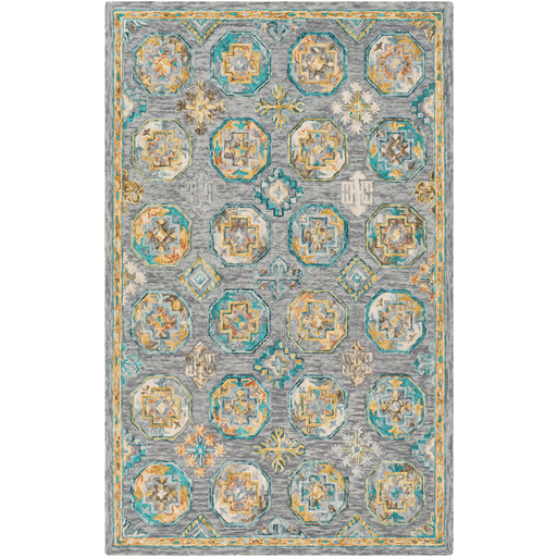 Bonifate Rug in Teal and Charcoal