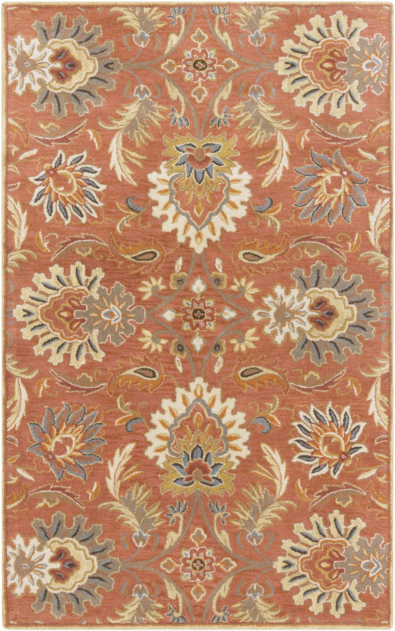 Caesar Rug in Rust and Burnt Orange