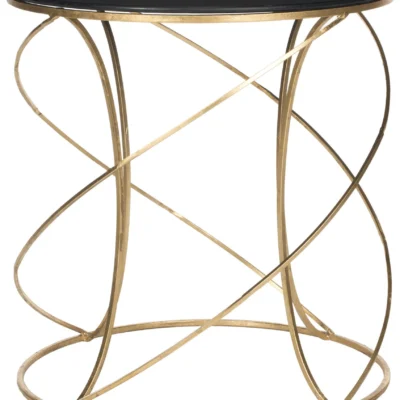 Cagney Accent Table w Black Glass Top design by Safavieh