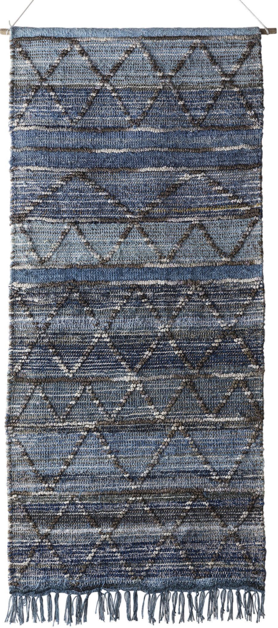 Cassidy Hanging Rug in Denim and Pale Blue