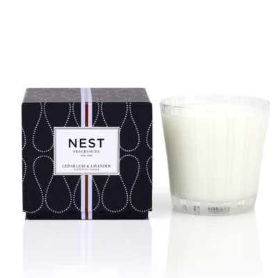 Cedar Leaf and Lavender 3 Wick Candle design by Nest Fragrances