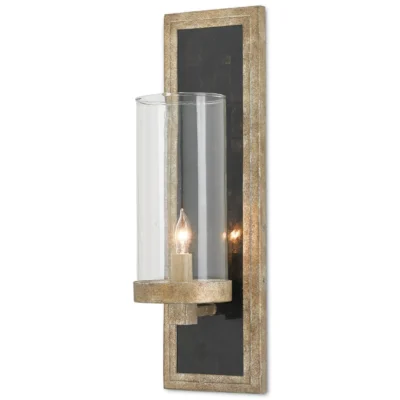 Charade Wall Sconce in Antique Silver Leaf design by Currey and Company