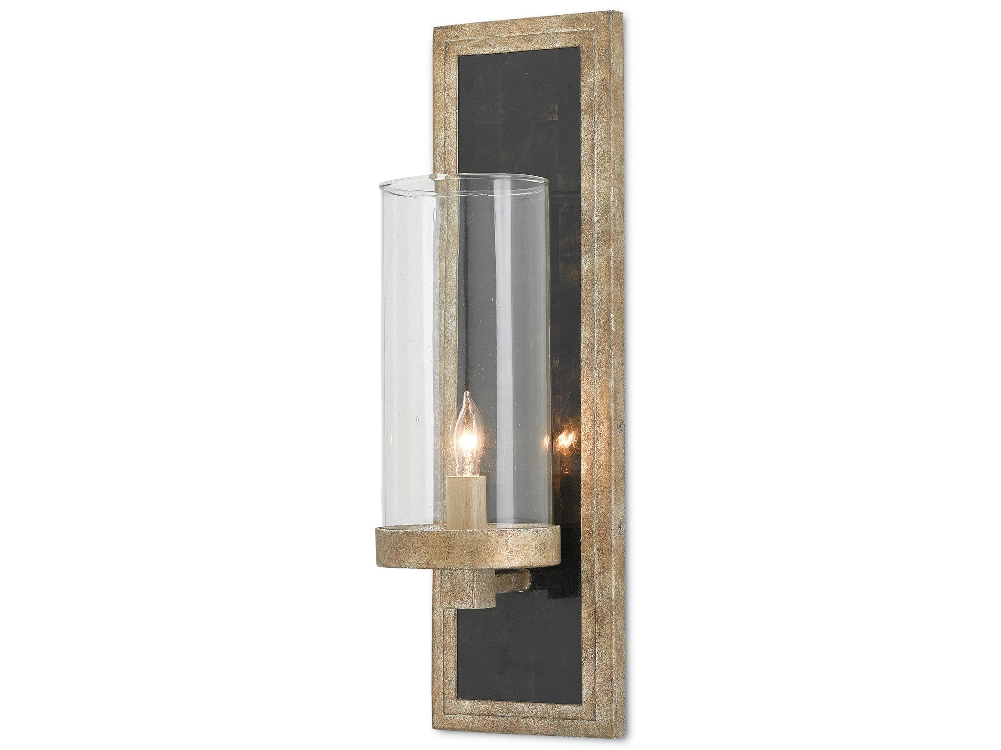 Charade Wall Sconce in Antique Silver Leaf design by Currey and Company