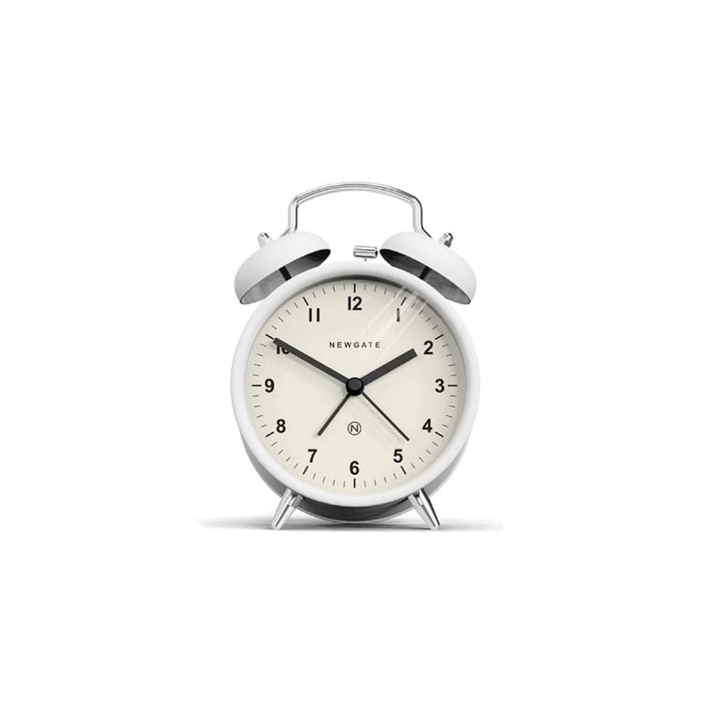 Charlie Bell Alarm Clock in Matte Pebble White design by Newgate