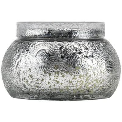 Chawan Bowl 2 Wick Embossed Glass Candle in Yashioka Gardenia design by Voluspa