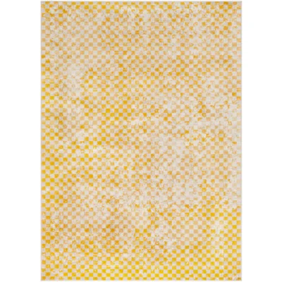 City Rug in Mustard and Beige