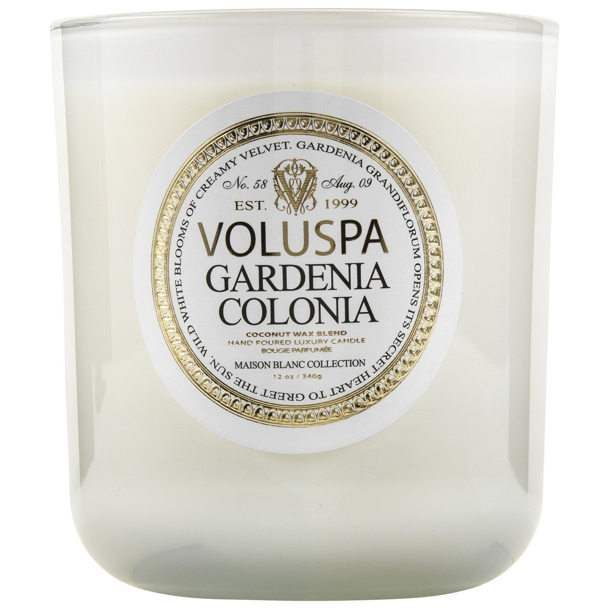 Classic Maison Candle in Gardenia Colonia design by Voluspa