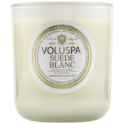 Classic Maison Candle in Suede Blanc design by Voluspa