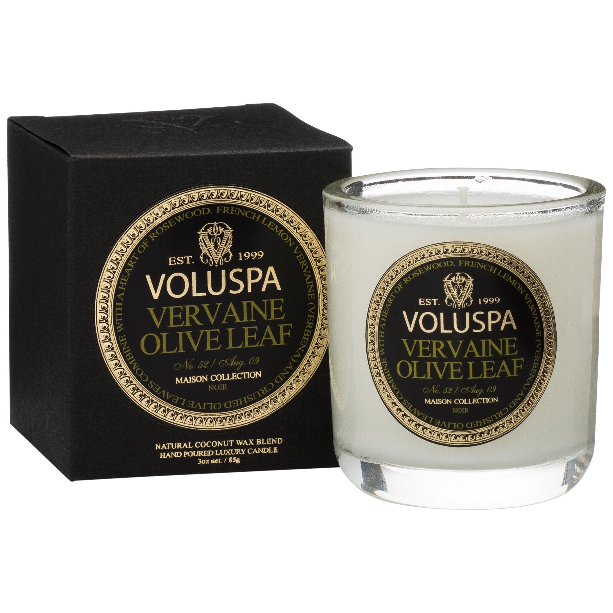 Classic Maison Votive in Vervaine Olive Leaf design by Voluspa