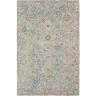 Classic Nouveau Rug in Grass Green and Khaki