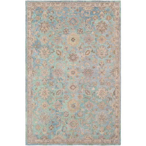 Classic Nouveau Rug in Grass Green and Khaki