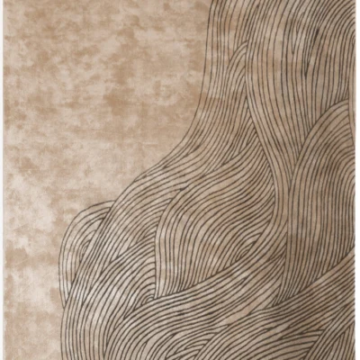 Continua Laguna Hand Tufted Rug in Beige and Black design by Second Studio