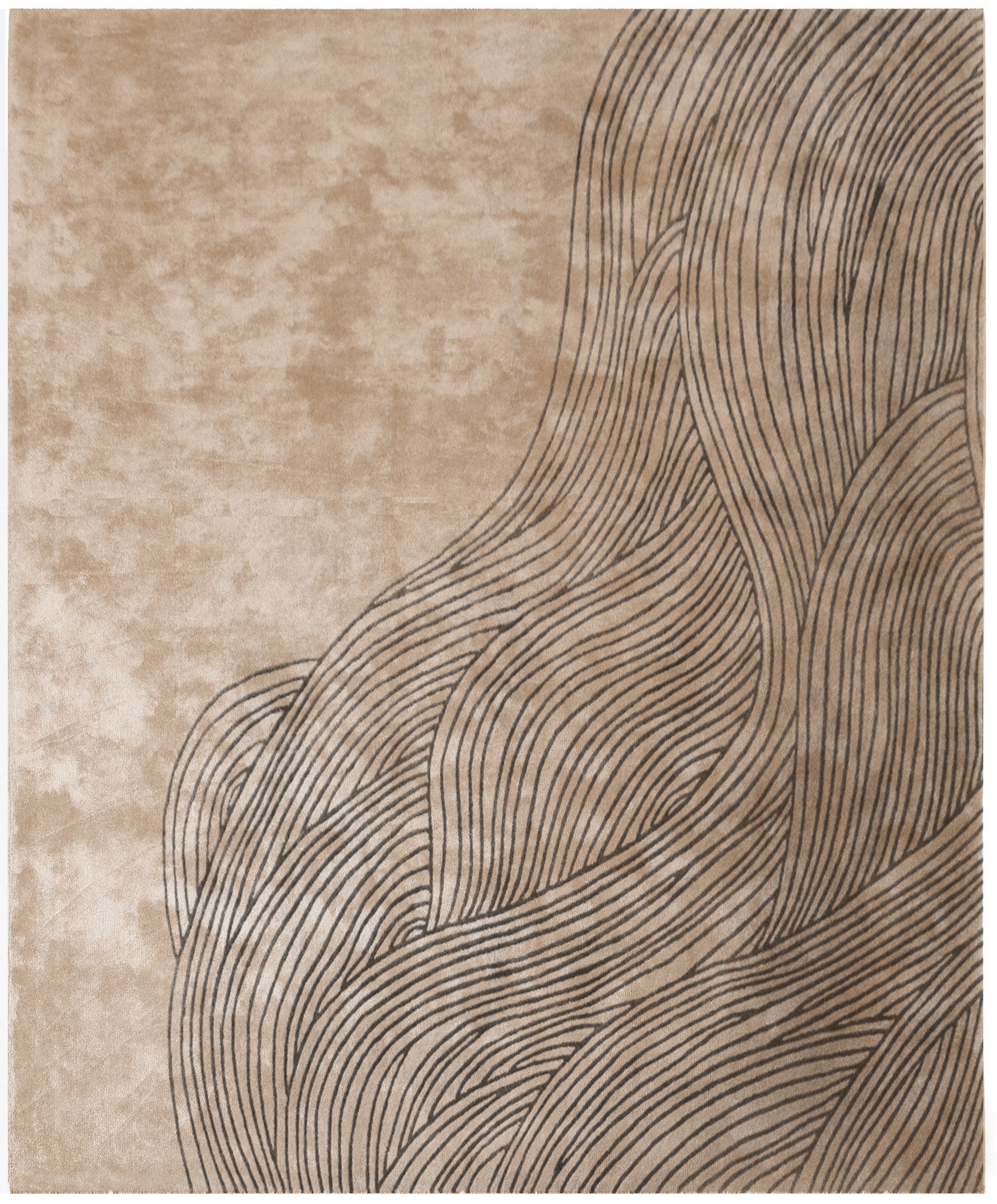 Continua Laguna Hand Tufted Rug in Beige and Black design by Second Studio