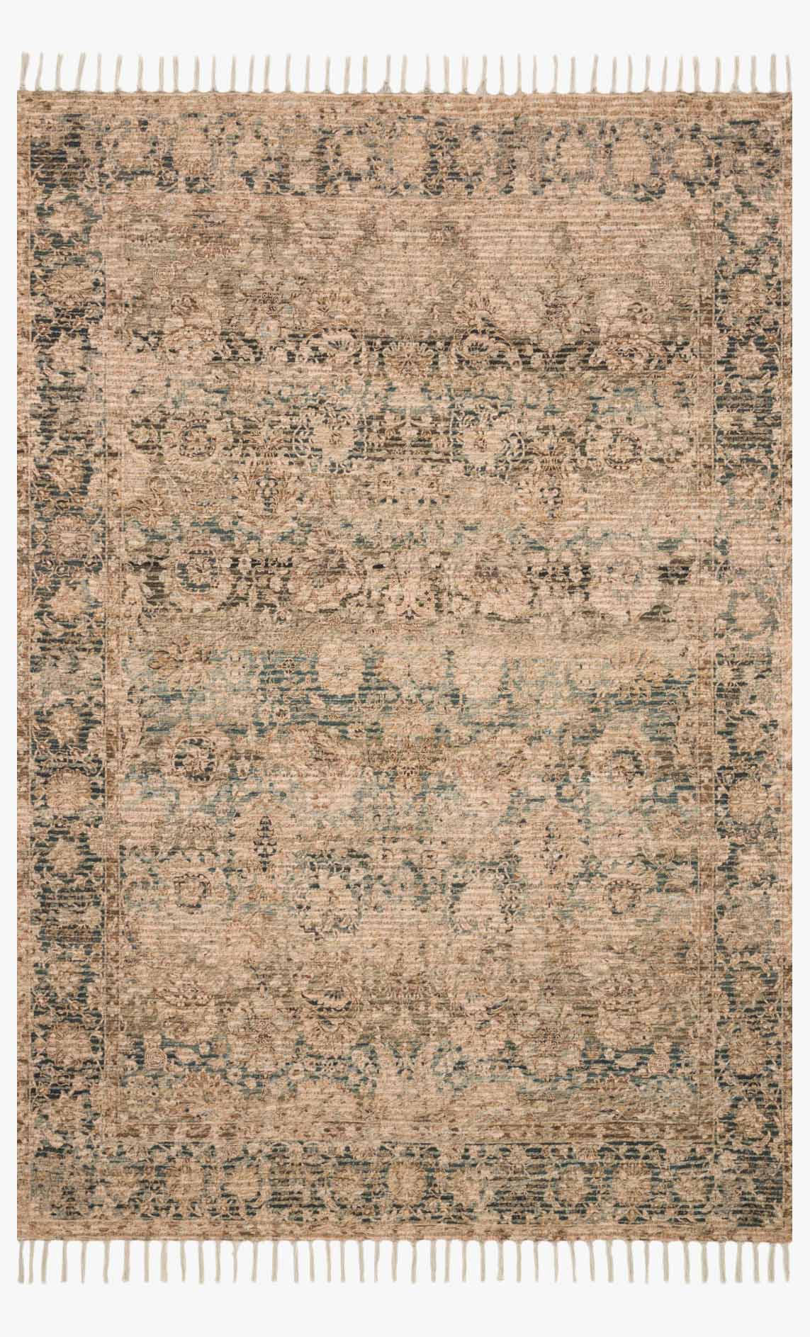 Cornelia Rug in Natural and Teal by Justina Blakeney for Loloi