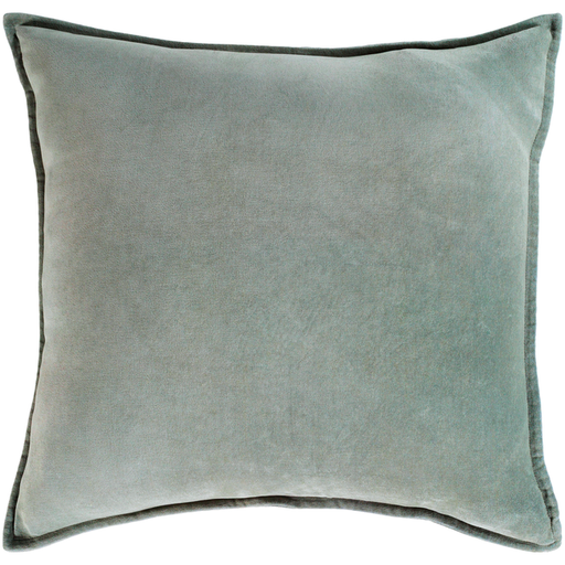 Cotton Velvet Pillow in Sea Foam