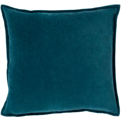 Cotton Velvet Pillow in Teal