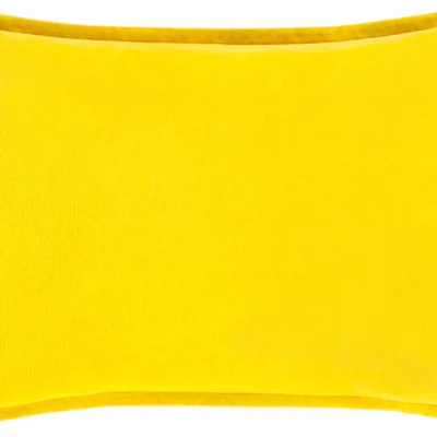 Cotton Velvet Velvet Pillow in Mustard