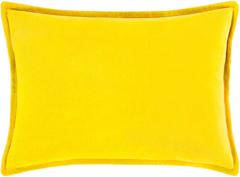 Cotton Velvet Velvet Pillow in Mustard