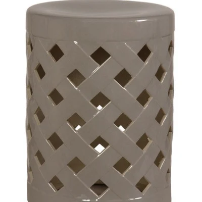 Crisscross Garden Stool in Grey design by Emissary