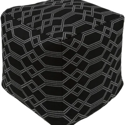 Crissy Pouf in Black and White design by Sunbrella