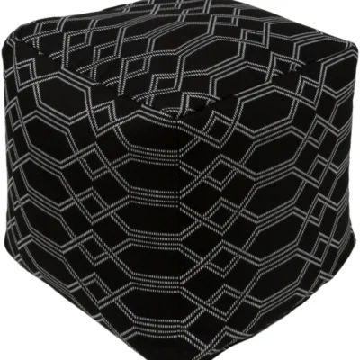 Crissy Pouf in Black by Sunbrella